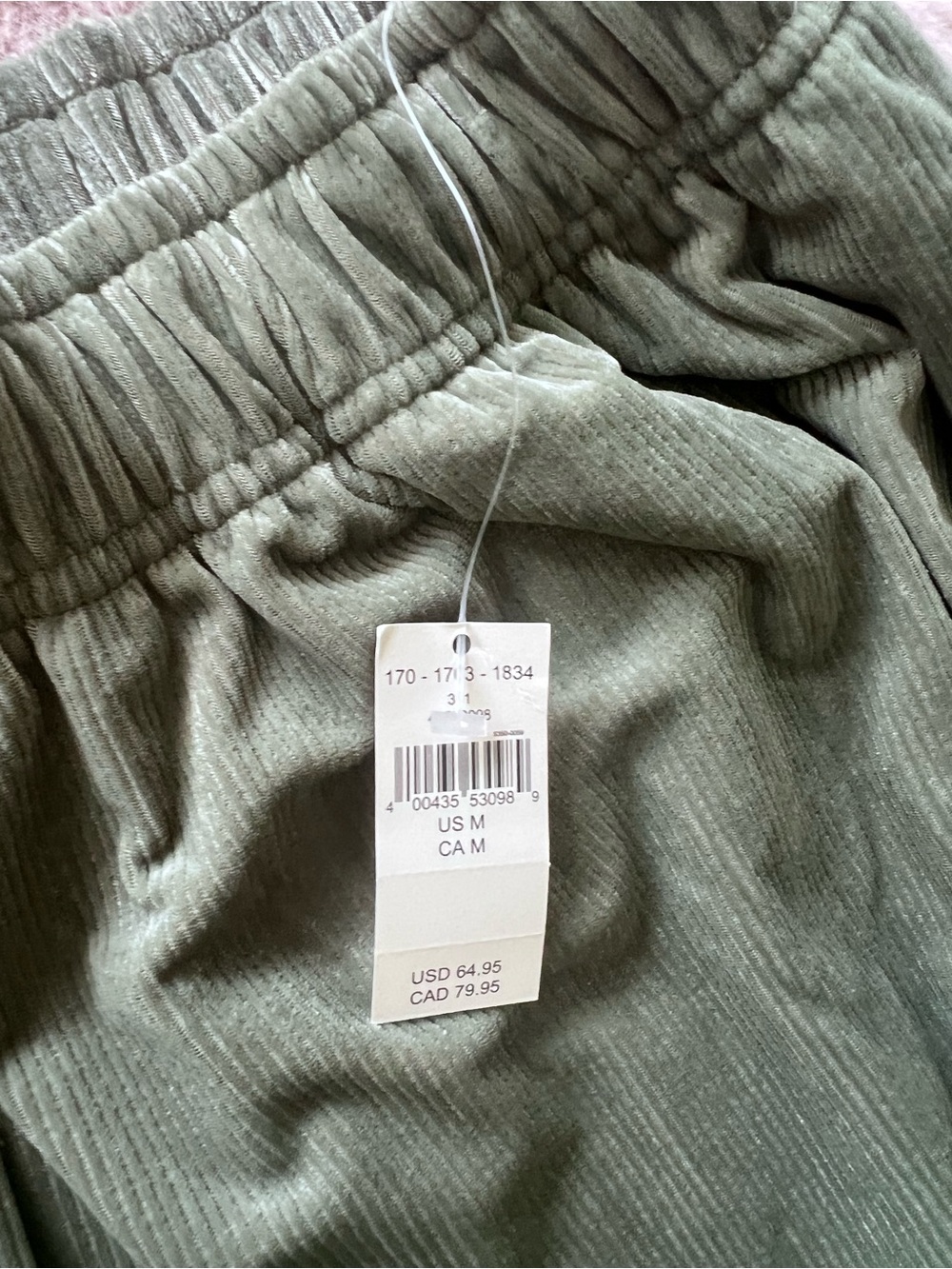 Aerie Wide Leg Elastic Waist Pants - Olive Green - Picture 3 of 4